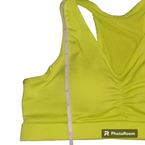 Series 8 Fitness Fluorescent Yellow Active Runched Sports Bra - Picture 8 of 8